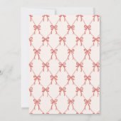 Whimsical Pink Bow Baby Shower Invitation Kaart (Achterkant)