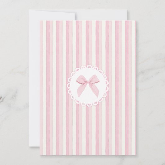 Whimsical Pink Bow Floral Baby Shower Kaart (Achterkant)
