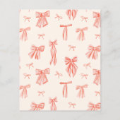 Whimsical Pink Bow Girl Budget Verjaardag Uitnodig (Achterkant)