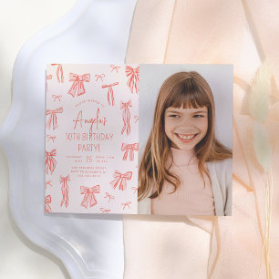 Whimsical Pink Bow Girl Fotobudget Verjaardag