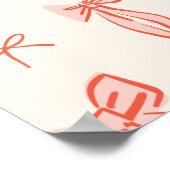 Whimsical Pink Bow Girl Verjaardag Welkom Teken Poster (Hoek)