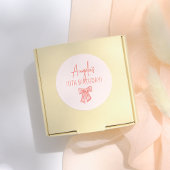 Whimsical Pink Bow Girl Verjaardagsfeestje Ronde Sticker