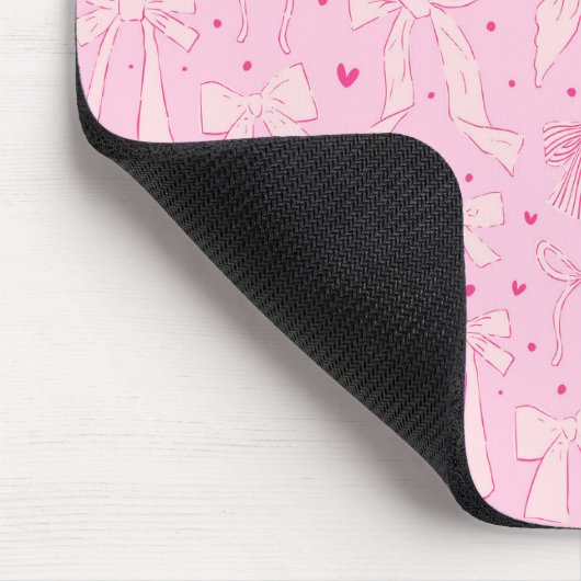 Whimsical Pink Bows Pattern Muismat (Hoek)