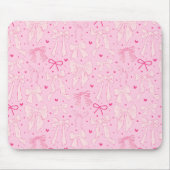 Whimsical Pink Bows Pattern Muismat (Voorkant)