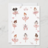 Whimsical Pink Brown Bows Ballerina Birthday Kaart (Achterkant)