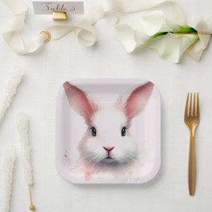 Whimsical Pink Bunny-Waterverf Pastelpapier Bord