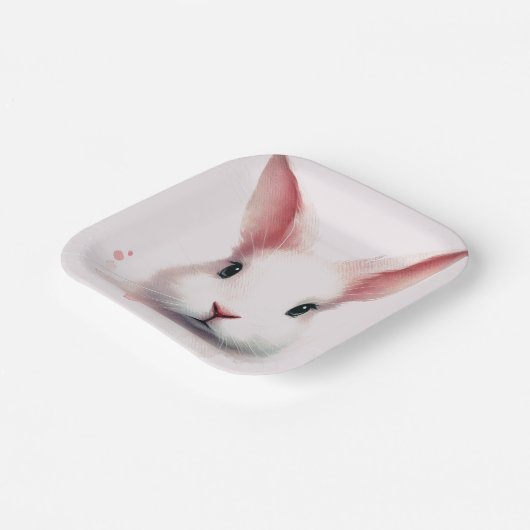 Whimsical Pink Bunny-Waterverf Pastelpapier Bord (Gebogen)