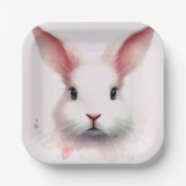 Whimsical Pink Bunny-Waterverf Pastelpapier Bord (Voorkant)