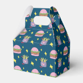 Whimsical Pink Burger en Fries Verjaardagsfeestje Bedankdoosjes (Achterkant)