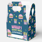 Whimsical Pink Burger en Fries Verjaardagsfeestje Bedankdoosjes (Geopend)