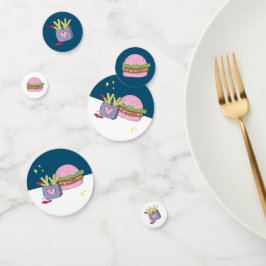Whimsical Pink Burger en Fries Verjaardagsfeestje Confetti