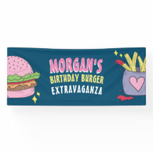 Whimsical Pink Burger en Fries Verjaardagsfeestje