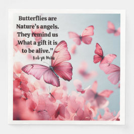 Whimsical Pink Butterflies servet