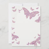 Whimsical Pink Butterfly Boho Girl Baby shower Kaart (Achterkant)