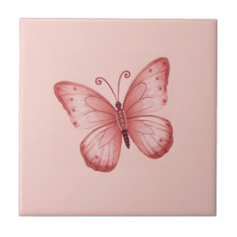   Whimsical Pink Butterfly  Tegeltje