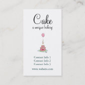 Whimsical Pink Cake Ballon & Cupcake Visitekaartje (Achterkant)