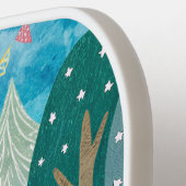 Whimsical Pink Camper Van Camping Scene Pickleball Paddle (Links Detail)