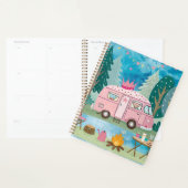 Whimsical Pink Camper Van Camping Scene Planner (Display)