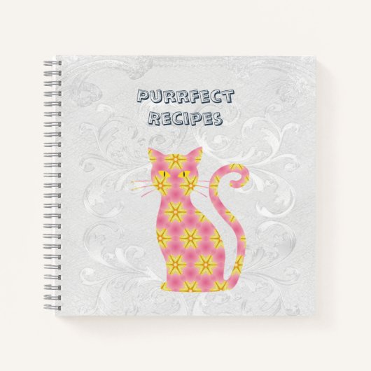 Whimsical Pink Cat Star Recept Notitieboek (Voorkant)