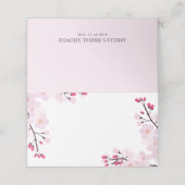 Whimsical Pink Cherry Blossom Custom Wedding Plaatskaartje (Buitenkant ongevouwen)
