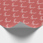 Whimsical Pink Christmas Patterns Wrapping Paper Cadeaupapier (Hoek)