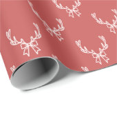 Whimsical Pink Christmas Patterns Wrapping Paper Cadeaupapier (Rol Hoek)