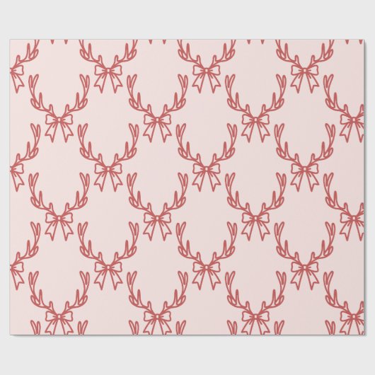 Whimsical Pink Christmas Patterns Wrapping Paper Cadeaupapier (Vlak)