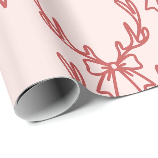 Whimsical Pink Christmas Patterns Wrapping Paper Cadeaupapier (Rol Hoek)