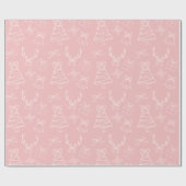 Whimsical Pink Christmas Patterns Wrapping Paper Cadeaupapier (Vlak)