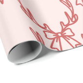 Whimsical Pink Christmas Patterns Wrapping Paper Cadeaupapier (Rol Hoek)