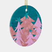 Whimsical Pink Christmas Tree Keramisch Ornament (Rechts)