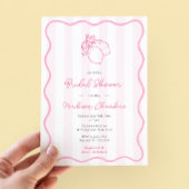 Whimsical Pink Citrus Bruids Douche Uitnodiging