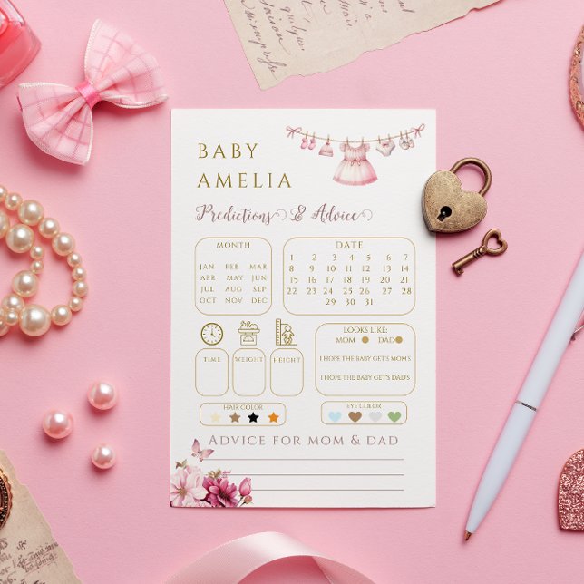 Whimsical Pink Classic Baby Voorspellingen Advies (Creator heeft geüpload)