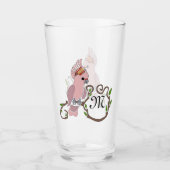 Whimsical Pink Cockatau Monogram Glas (Voorkant)