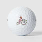 Whimsical Pink Cockatau Monogram Golfballen (Voorkant)