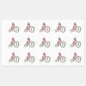 Whimsical Pink Cockatau Monogram Labels (Vel)