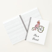 Whimsical Pink Cockatau Monogram Notitieboek (Binnen)