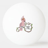 Whimsical Pink Cockatau Monogram Pingpongbal (Voorkant)