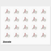 Whimsical Pink Cockatau Monogram Ronde Sticker (Vel)