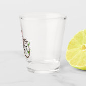 Whimsical Pink Cockatau Monogram Shot Glas (Rechts)