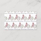 Whimsical Pink Cockatau Monogram Visitekaartje (Voorkant)