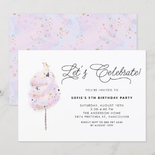 Whimsical Pink Cotton Snoep Meisjes Verjaardagsfee Kaart