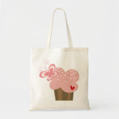 Whimsical Pink Cupcake Butterfly Girl Birthday Tote Bag (Voorkant)