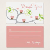 Whimsical Pink Cupcakes Tree Birthday DIY Gift Lab Visitekaartje (Voorkant /achterkant)