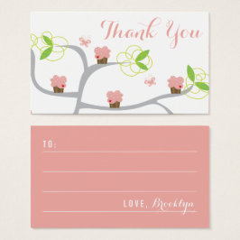 Whimsical Pink Cupcakes Tree Birthday DIY Gift Lab Visitekaartje