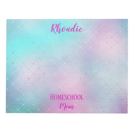  Whimsical Pink en Blue Ombre Notitieblok (Voorkant)