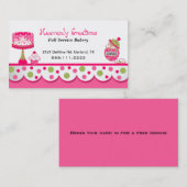 Whimsical Pink en Green Bakery Visitekaartje (Voorkant / Achterkant)