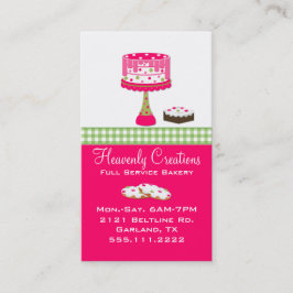 Whimsical Pink en Green Bakery Visitekaartje