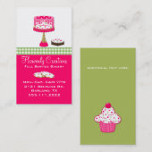 Whimsical Pink en Green Bakery Visitekaartje (Voorkant / Achterkant)