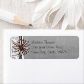 Whimsical  Pink en Grey Daisy Etiket (Insitu)